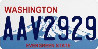 WA license plate AAV2929