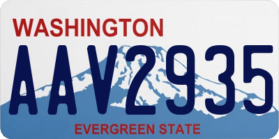 WA license plate AAV2935