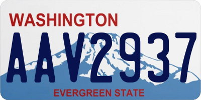 WA license plate AAV2937