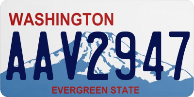 WA license plate AAV2947