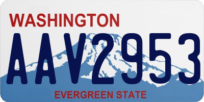 WA license plate AAV2953