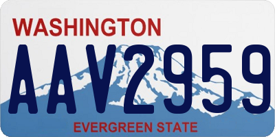 WA license plate AAV2959