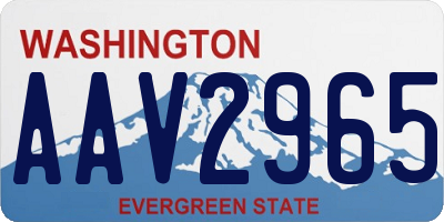 WA license plate AAV2965