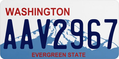 WA license plate AAV2967