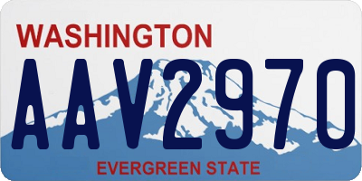 WA license plate AAV2970