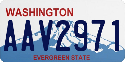 WA license plate AAV2971