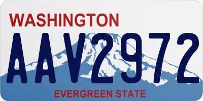 WA license plate AAV2972