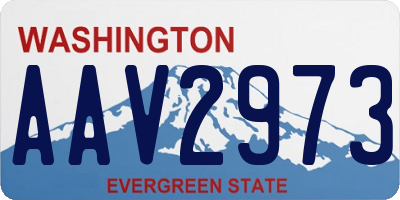 WA license plate AAV2973