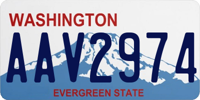 WA license plate AAV2974