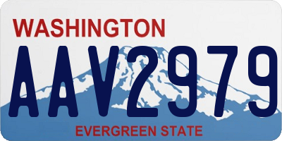 WA license plate AAV2979