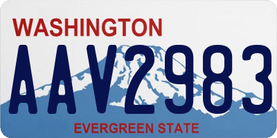 WA license plate AAV2983