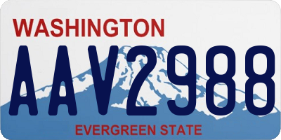 WA license plate AAV2988