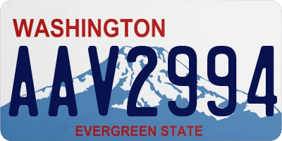 WA license plate AAV2994