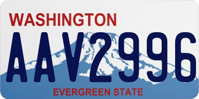 WA license plate AAV2996