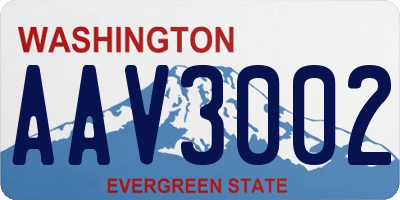 WA license plate AAV3002