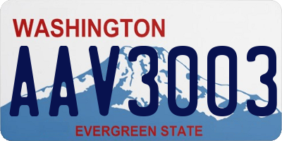 WA license plate AAV3003