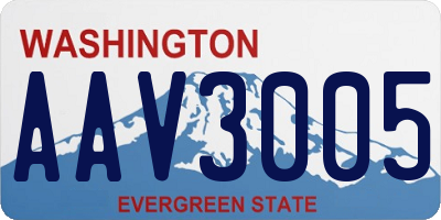 WA license plate AAV3005
