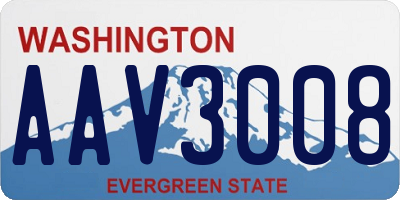 WA license plate AAV3008