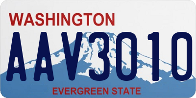 WA license plate AAV3010