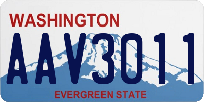 WA license plate AAV3011