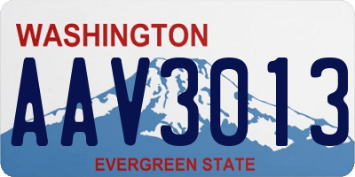 WA license plate AAV3013