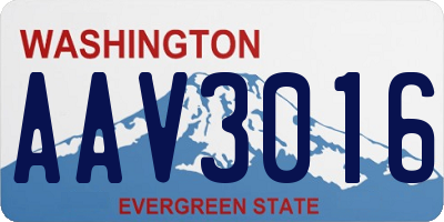 WA license plate AAV3016