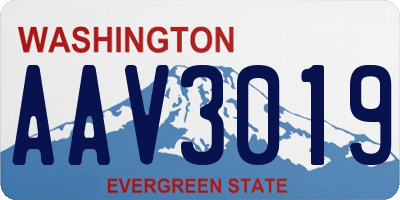 WA license plate AAV3019