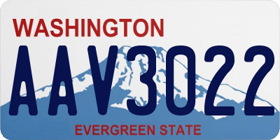 WA license plate AAV3022