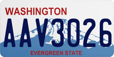 WA license plate AAV3026