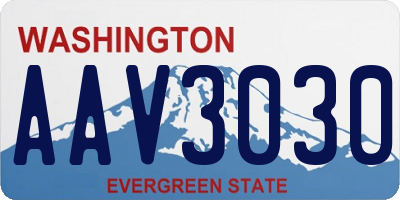 WA license plate AAV3030