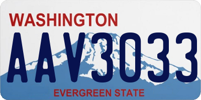 WA license plate AAV3033