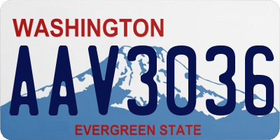 WA license plate AAV3036