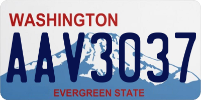 WA license plate AAV3037