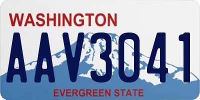 WA license plate AAV3041