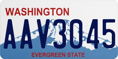WA license plate AAV3045