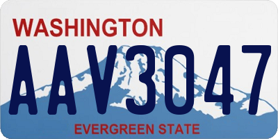 WA license plate AAV3047