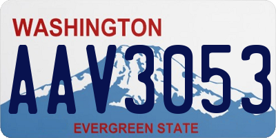 WA license plate AAV3053