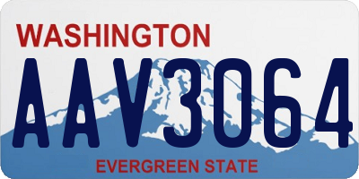 WA license plate AAV3064
