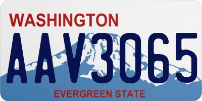 WA license plate AAV3065