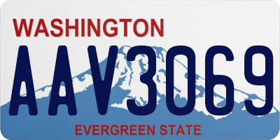 WA license plate AAV3069