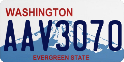 WA license plate AAV3070