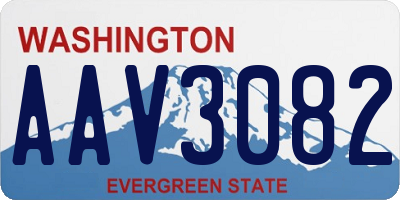 WA license plate AAV3082
