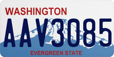 WA license plate AAV3085