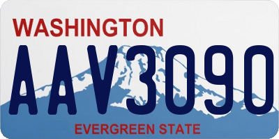 WA license plate AAV3090