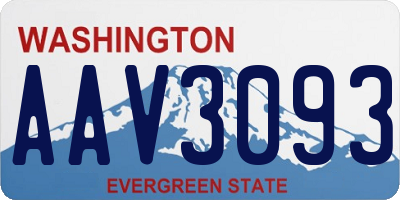 WA license plate AAV3093