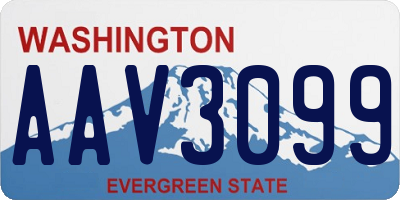 WA license plate AAV3099