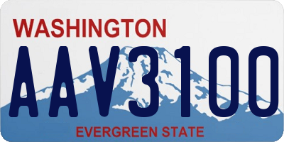 WA license plate AAV3100
