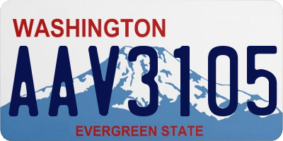 WA license plate AAV3105