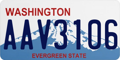 WA license plate AAV3106