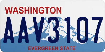 WA license plate AAV3107